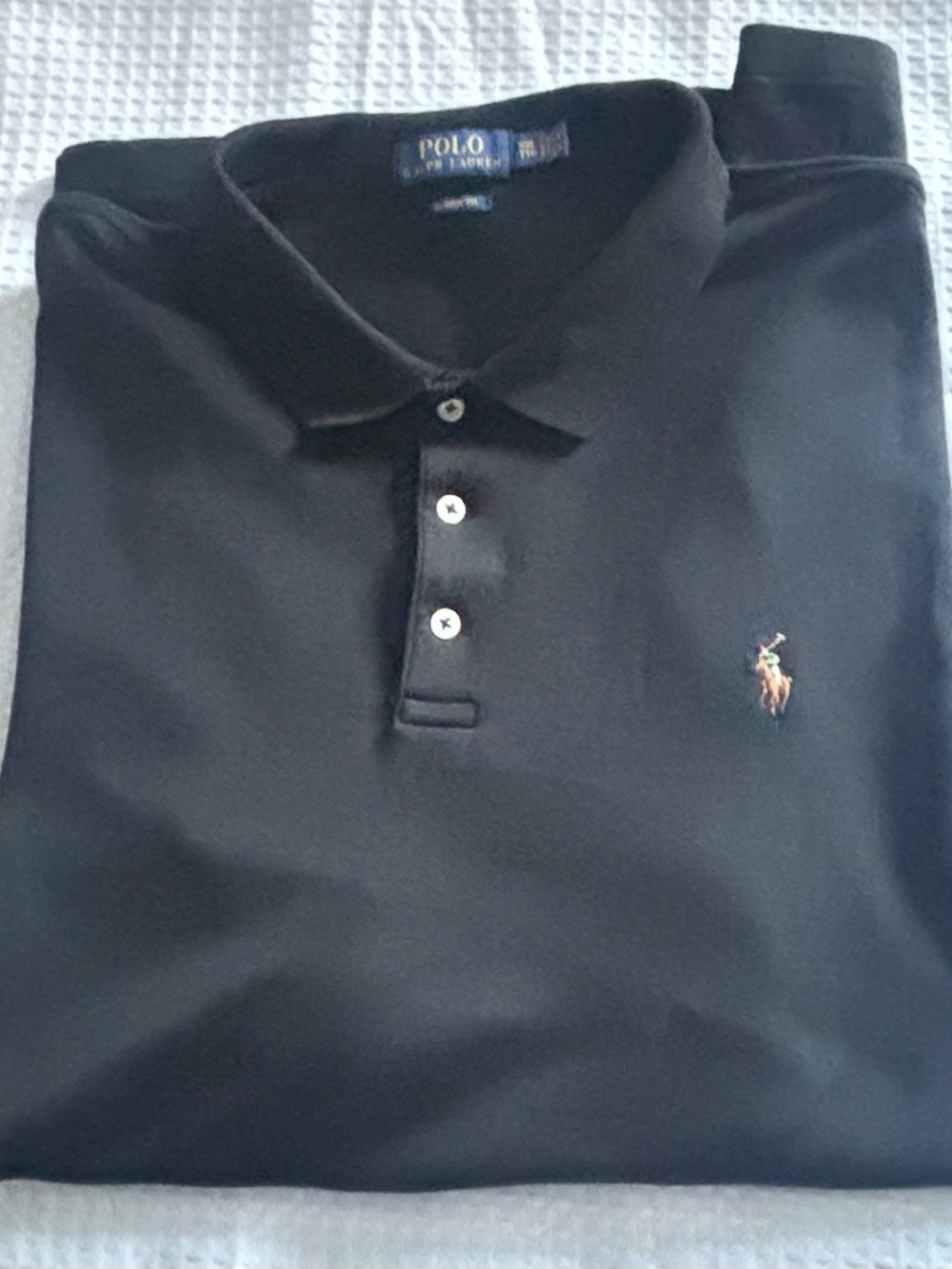 Ralph Lauren Men’s Black cotton Polo with Embroidered Pony XXL Classic Fit